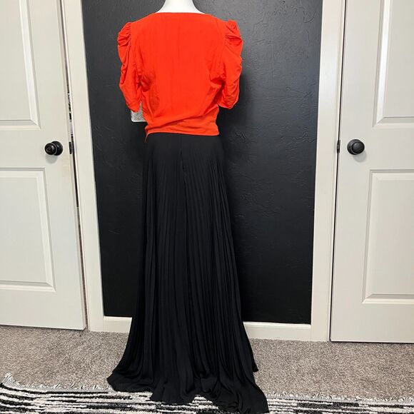 Lush Orange Button Front Ruched Blouse - Size Medium - Picture 5 of 12